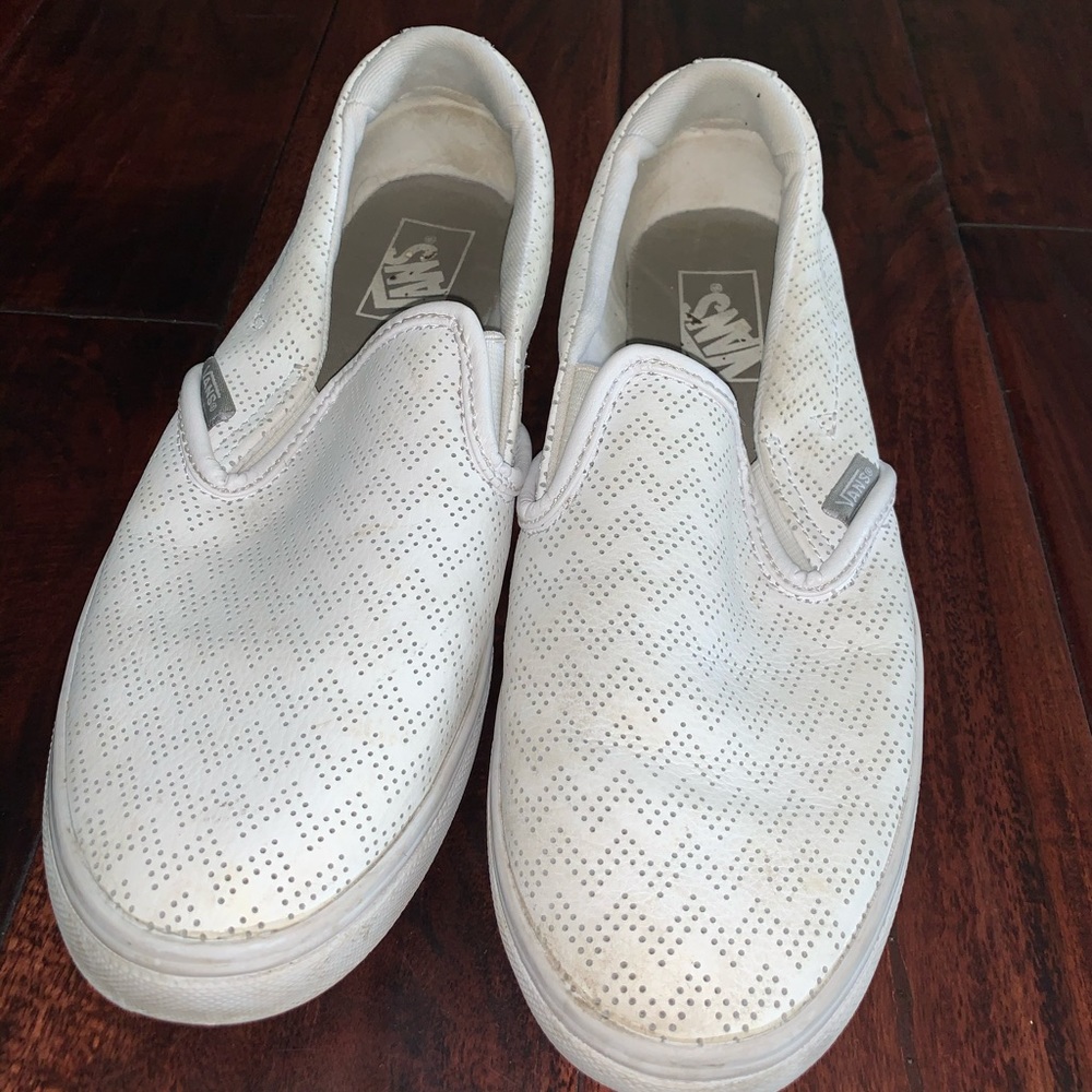 white slip on vans